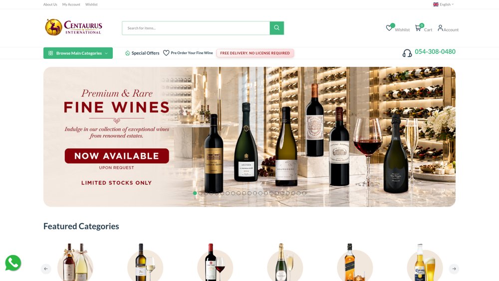 Centaurus International website homepage