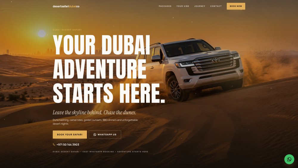 Desert Safari Dubai website homepage