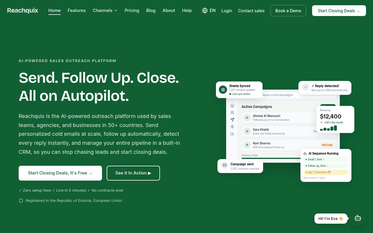 Reachquix website homepage